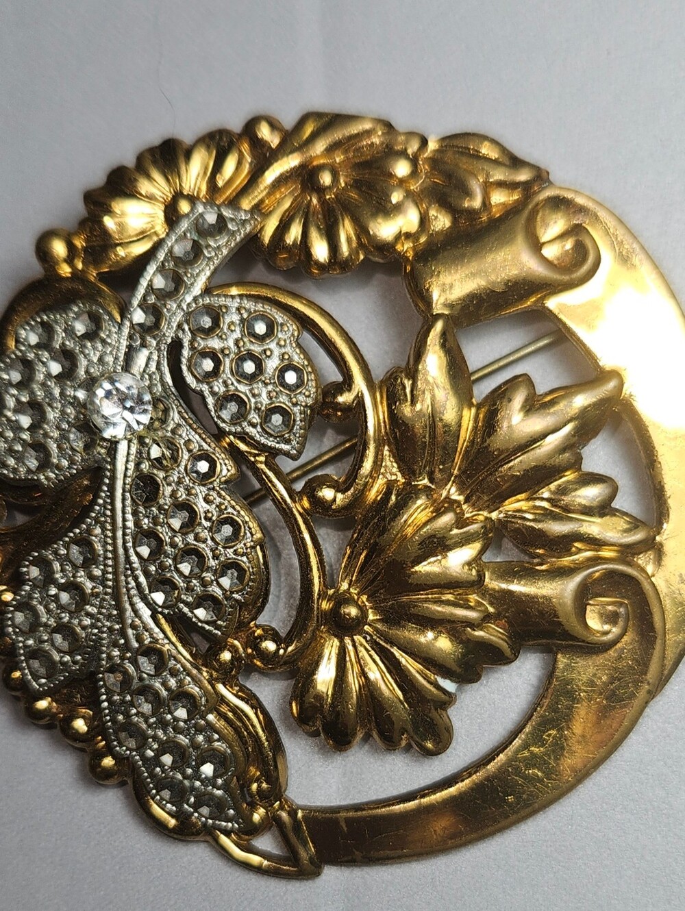 Art Nouveau Revival Botanical Brooch Pin
